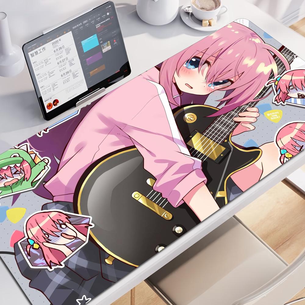 Pc Gaming Quotes - Stitched Edges Gaming Mouse Pad,Adorable Pink-Haired