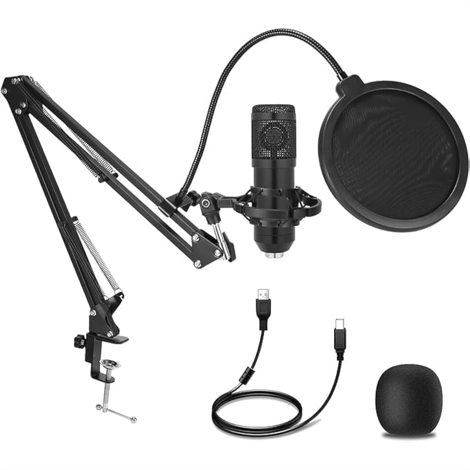 Gaming Microphone - Condenser Microphone, Professional Cardioid USB Mic
