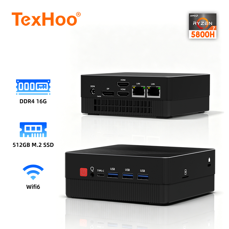 TexHoo Mini PC AMD R7 5800H 77 - Pc Gaming Ddr4 のレビューと価格
