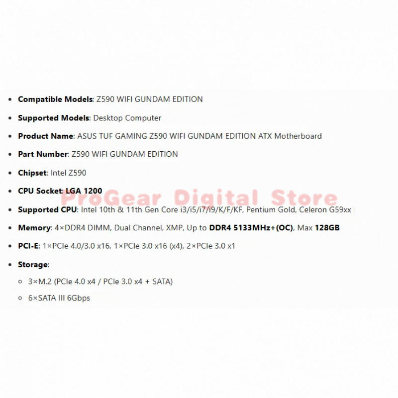 for Asus Z590 WIFI GUNDAM EDIT - Pc Gaming Intel Core I5 のレビューと価格
